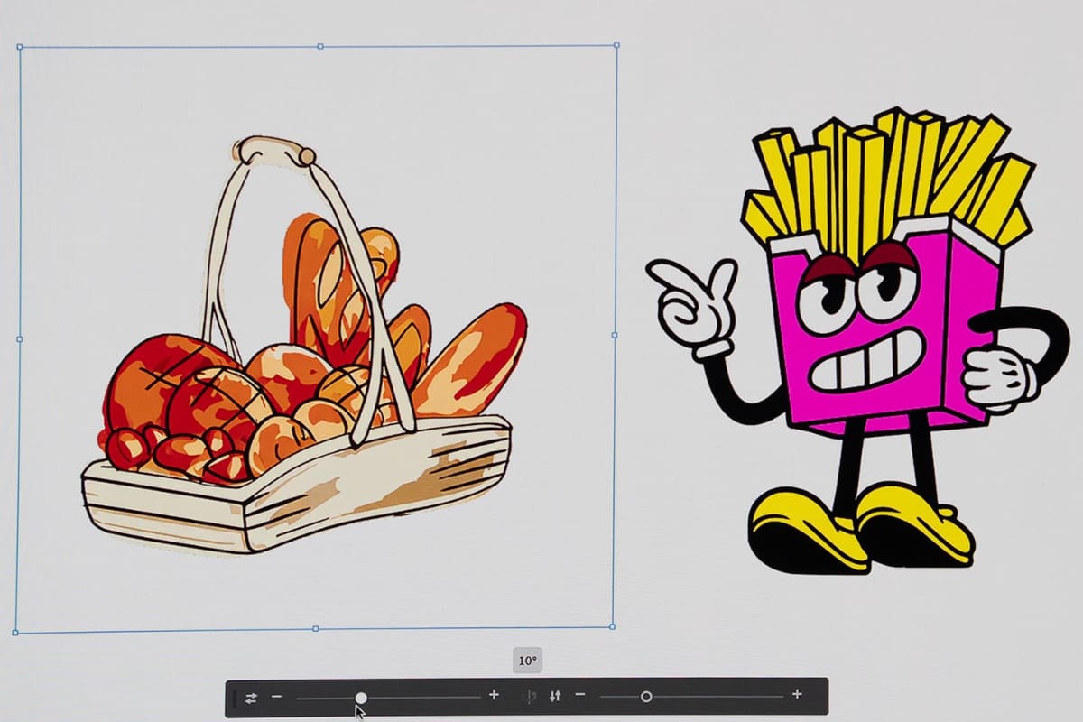 同じくProject Turntableの例。パンが入ったカゴの絵を自由な角度へ変更