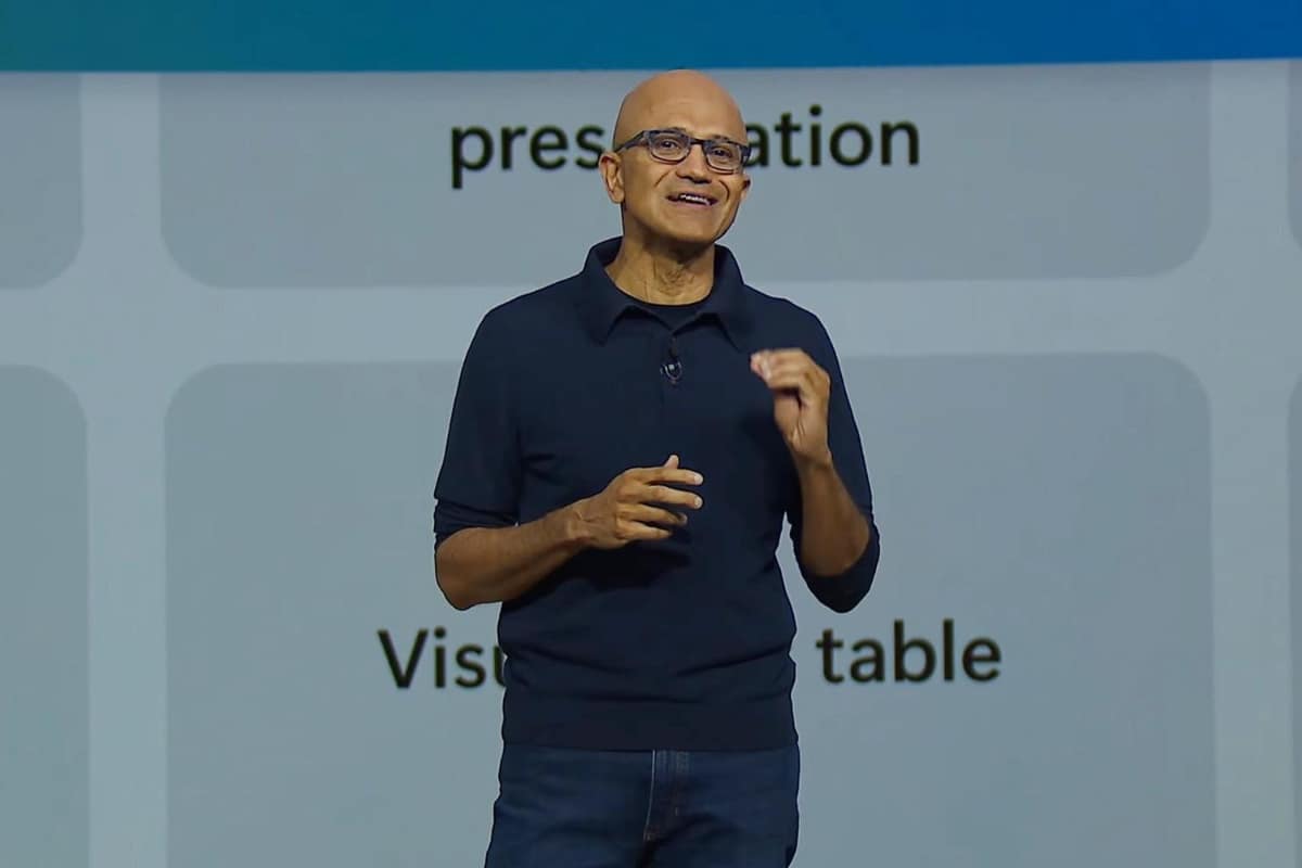 マイクロソフトのサティア・ナデラCEO。画像はIgnite基調講演動画より
