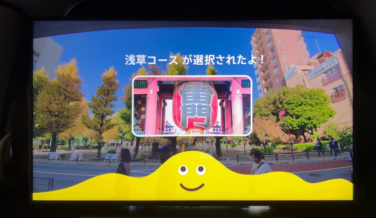 観光開始時の画面。ドライバーまでCGで描かれているが、観光中にはドライバーは消える