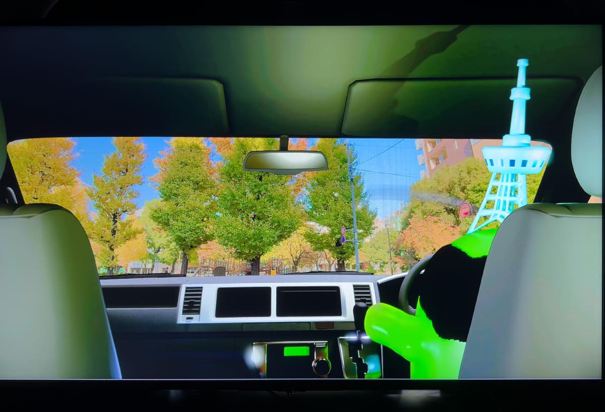 観光開始時の画面。ドライバーまでCGで描かれているが、観光中にはドライバーは消える