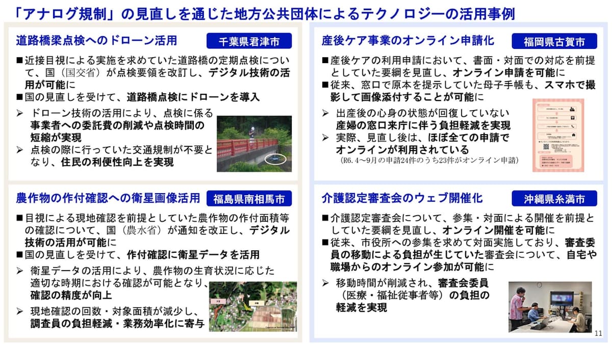 アナログ規制見直しを通じたテクノロジー活用例(出典：デジタル庁)