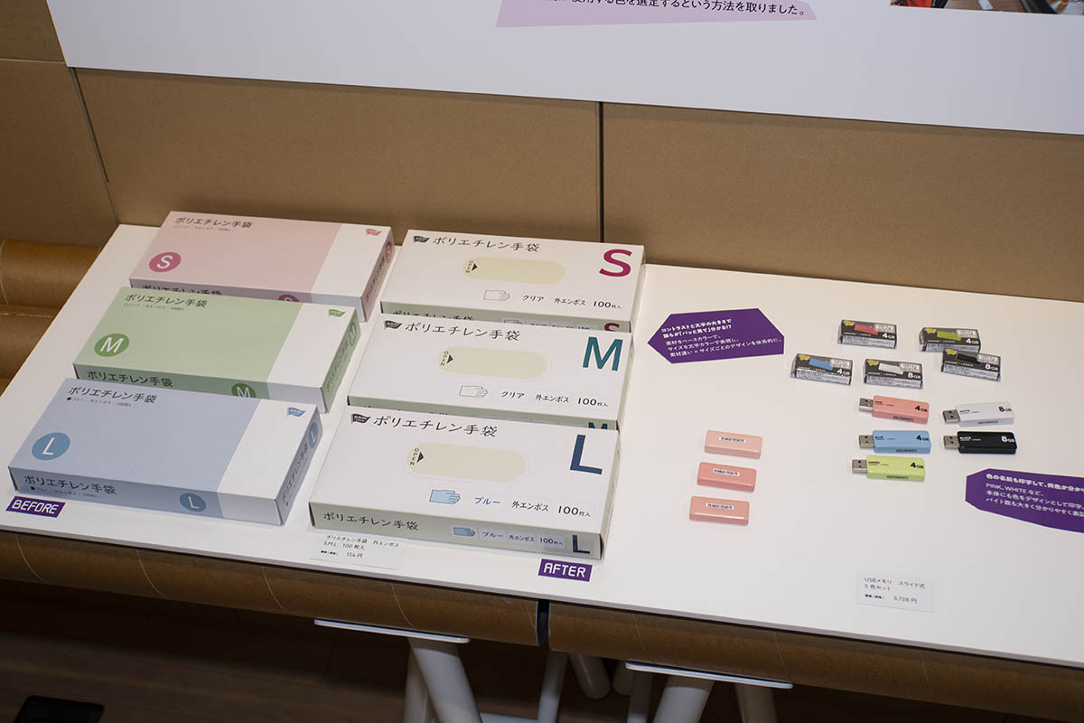 視認しやすいシリーズ。サイズなどが大きく表示されているほか、多様な色覚に対応できるようデザインされている