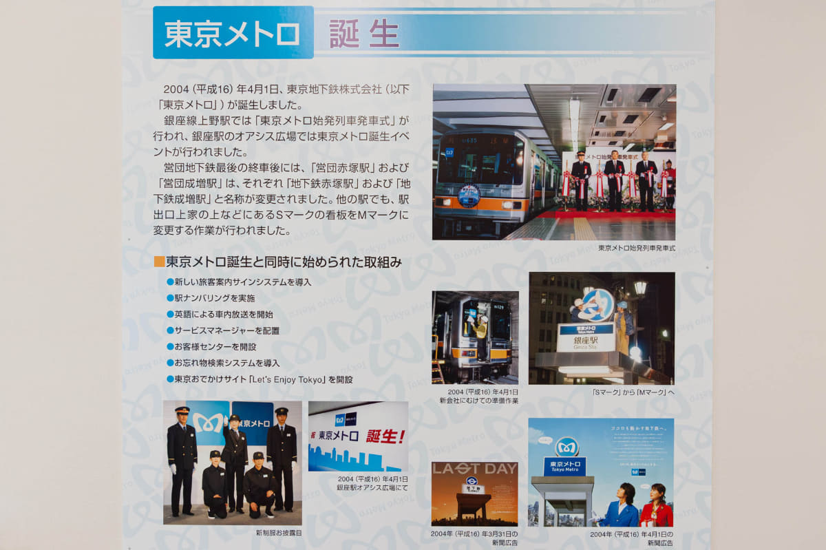 東京メトロ誕生に関する当時の写真も
