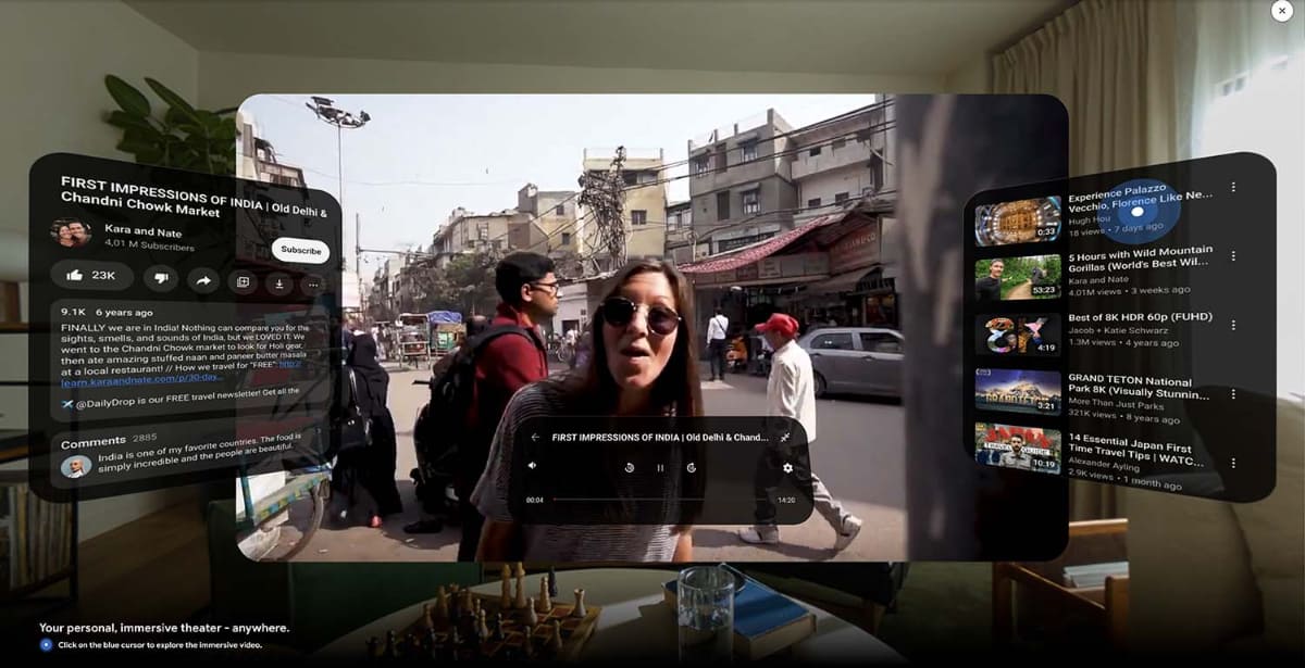 Googleが公式サイトで公開したAndroid XRのUI