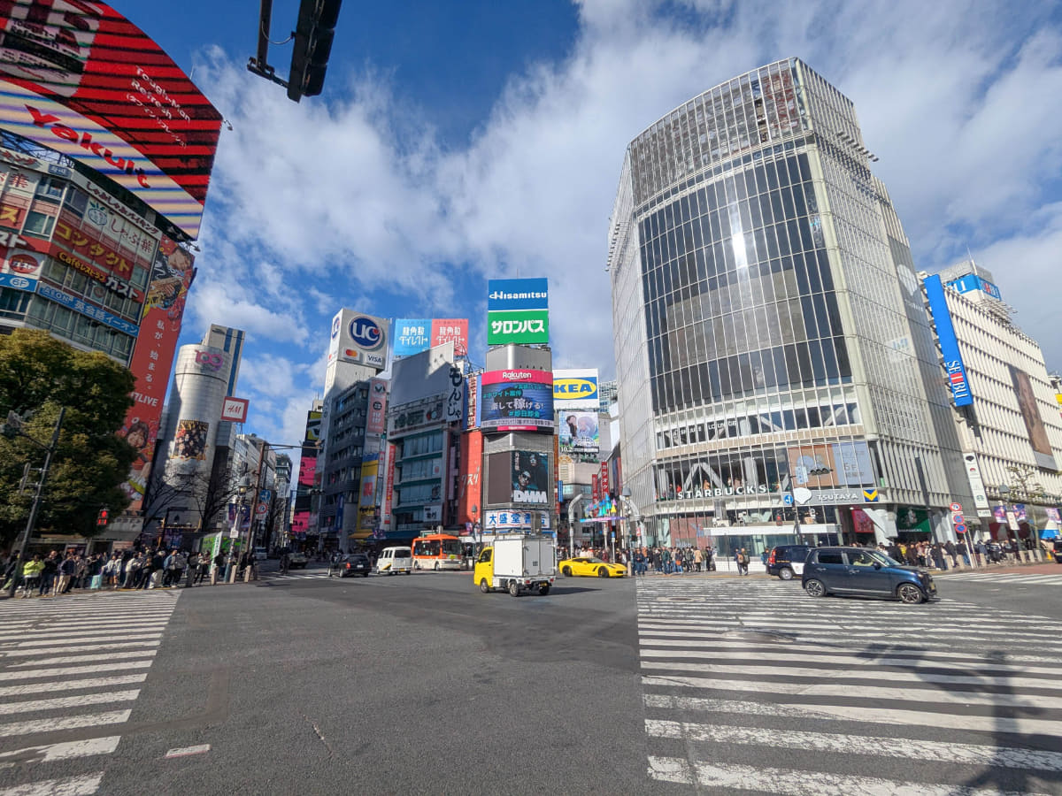 大盛堂書店方向。右にSHIBUYA TSUTAYAがあります