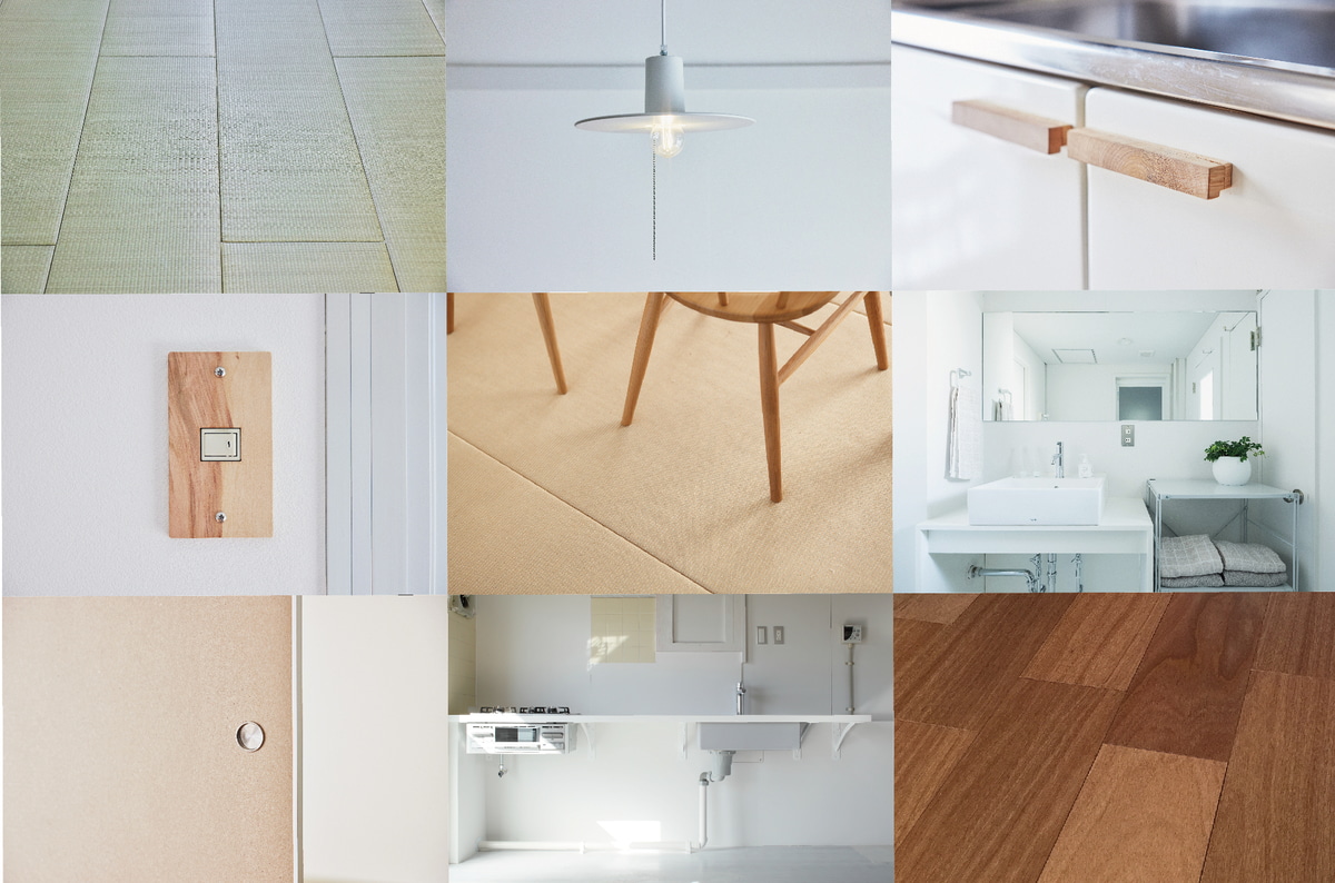 「MUJI×UR Parts Room」で使用される共同開発パーツ