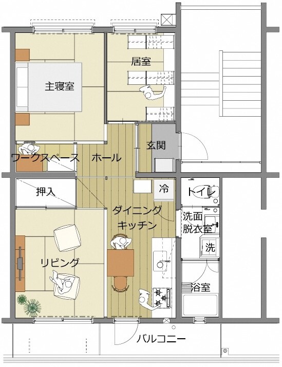 北本団地の物件。2LDK、床面積52.35m<span class="em sup">2</span>
