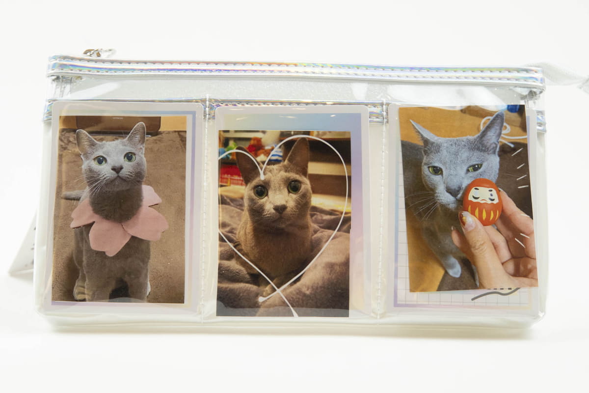 カミオジャパン マイコレクトペンケース(1,210円)。こちらは猫の写真を並べたロフトのスタッフの私物