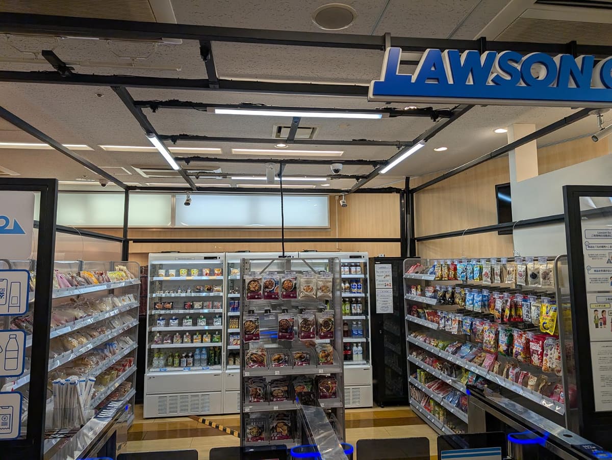 天井のフレームに設置されたカメラもかなりすっきりした状態になっている。プロトタイプの段階ではサーバは天井側に配置されていたが、Lawson Goでは写真からみて一番奥の黒いボックス内に収納されている