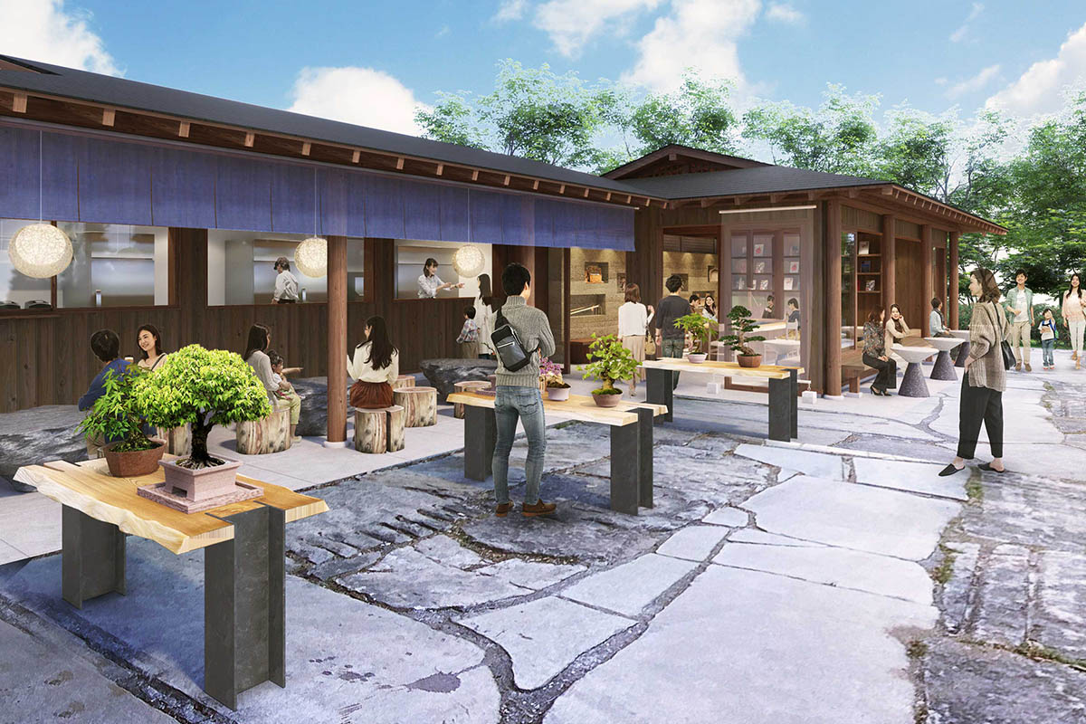 日本庭園の和食堂