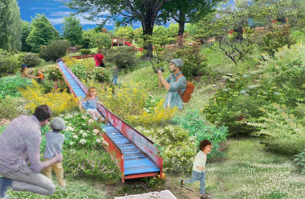 ローラー式すべり台