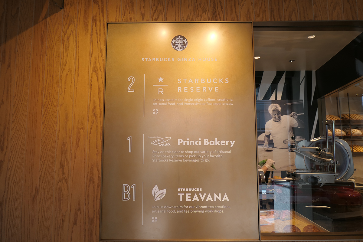 地下1階が「スターバックス ティバーナ ストア 銀座マロニエ通り」、1階と2階が「スターバックス リザーブ ストア 銀座マロニエ通り」。3フロアを総称して「STARBUCKS GINZA HOUSE」と新たに名付けた