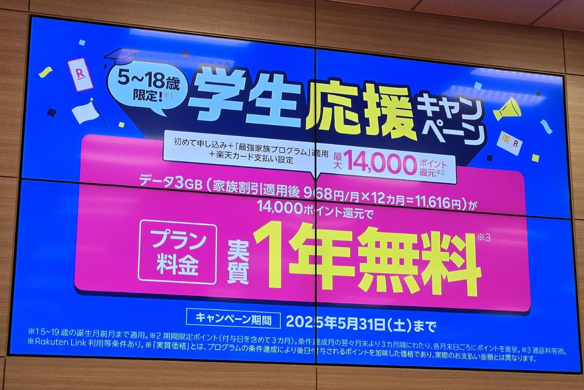 5歳から18歳までの学生や、19歳から25歳までの若年層限定で、ポイント還元を14,000ポイントに増額する