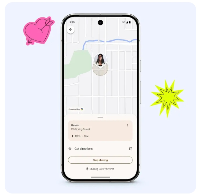 デバイスを探すの位置情報共有