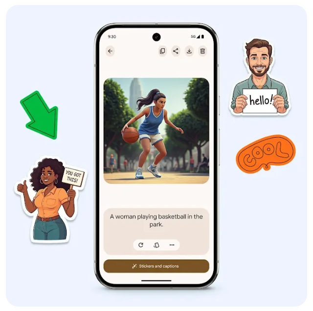 テキストプロンプトから人物を生成し、ステッカーを作成できる