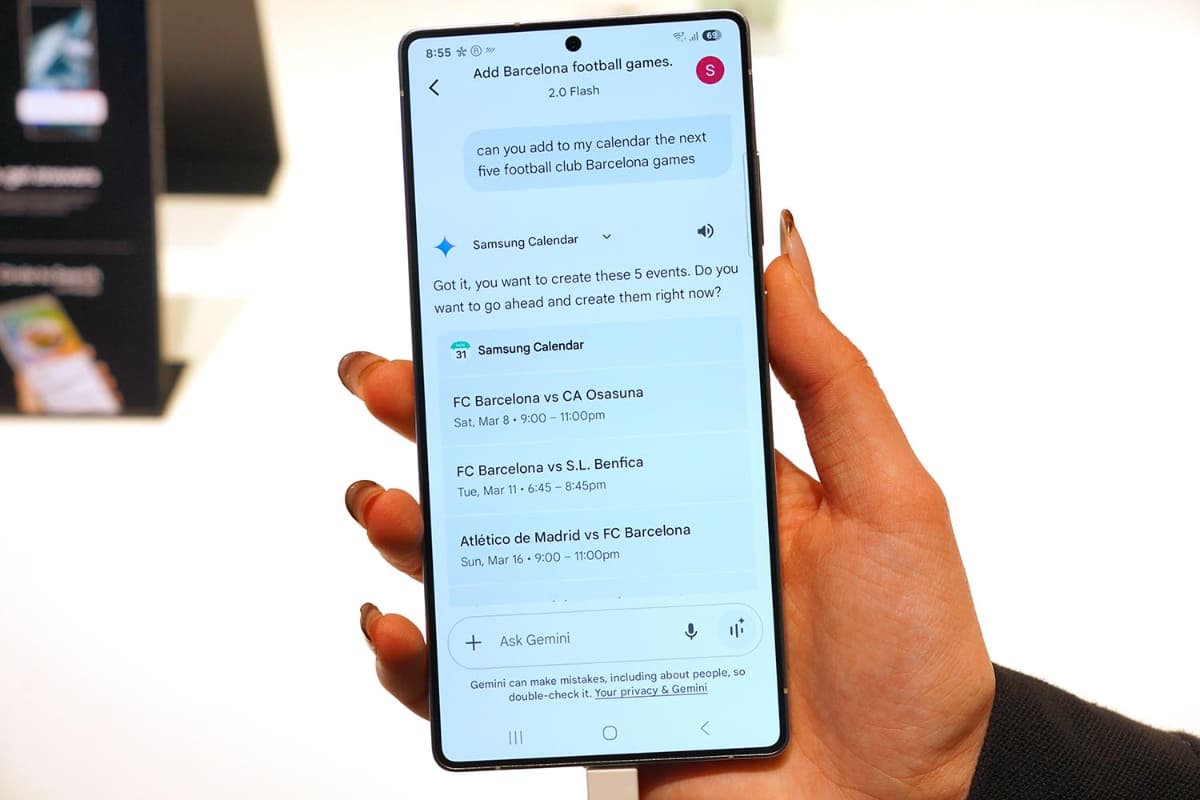 検索結果をカレンダーに登録したり、メッセージで送ったりできるよう、Geminiのアプリ連携が進化した