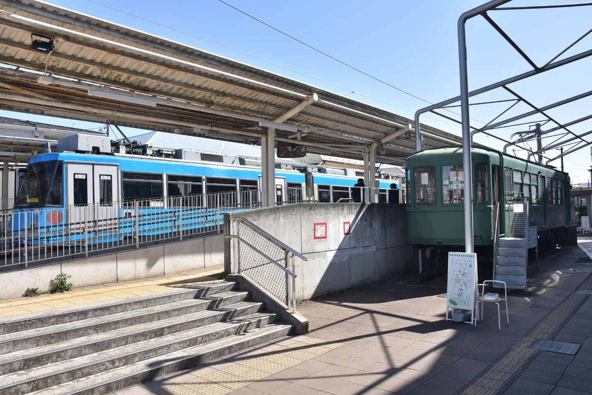 宮の坂に保存展示されているデハ80形