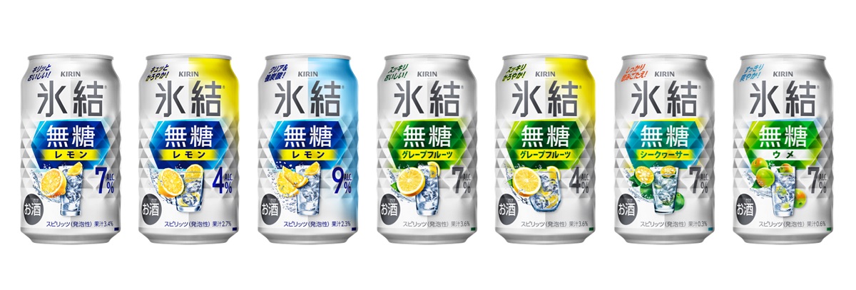 現在の「氷結無糖」ラインナップ。価格はオープンで、実売価格は約140円/本