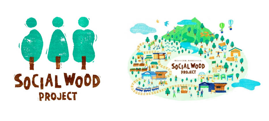 SOCIAL WOOD PROJECTのロゴ(左)とビジョンマップ(右)