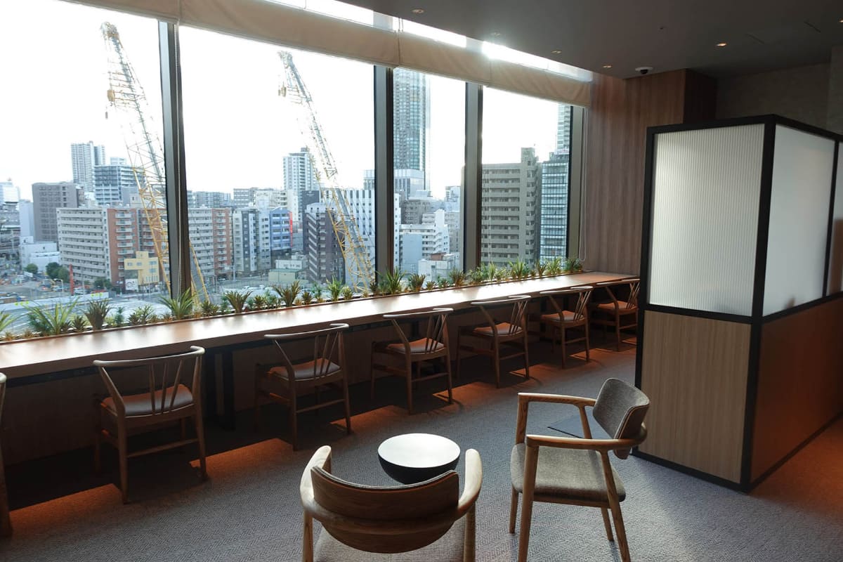 6階の宿泊者用ラウンジ