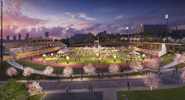 スタジアムでの夜間の地域イベント利用時のイメージ