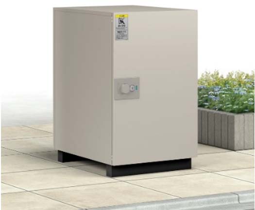 宅配ボックス4型。据置台座の材質をアルミ形材に変更