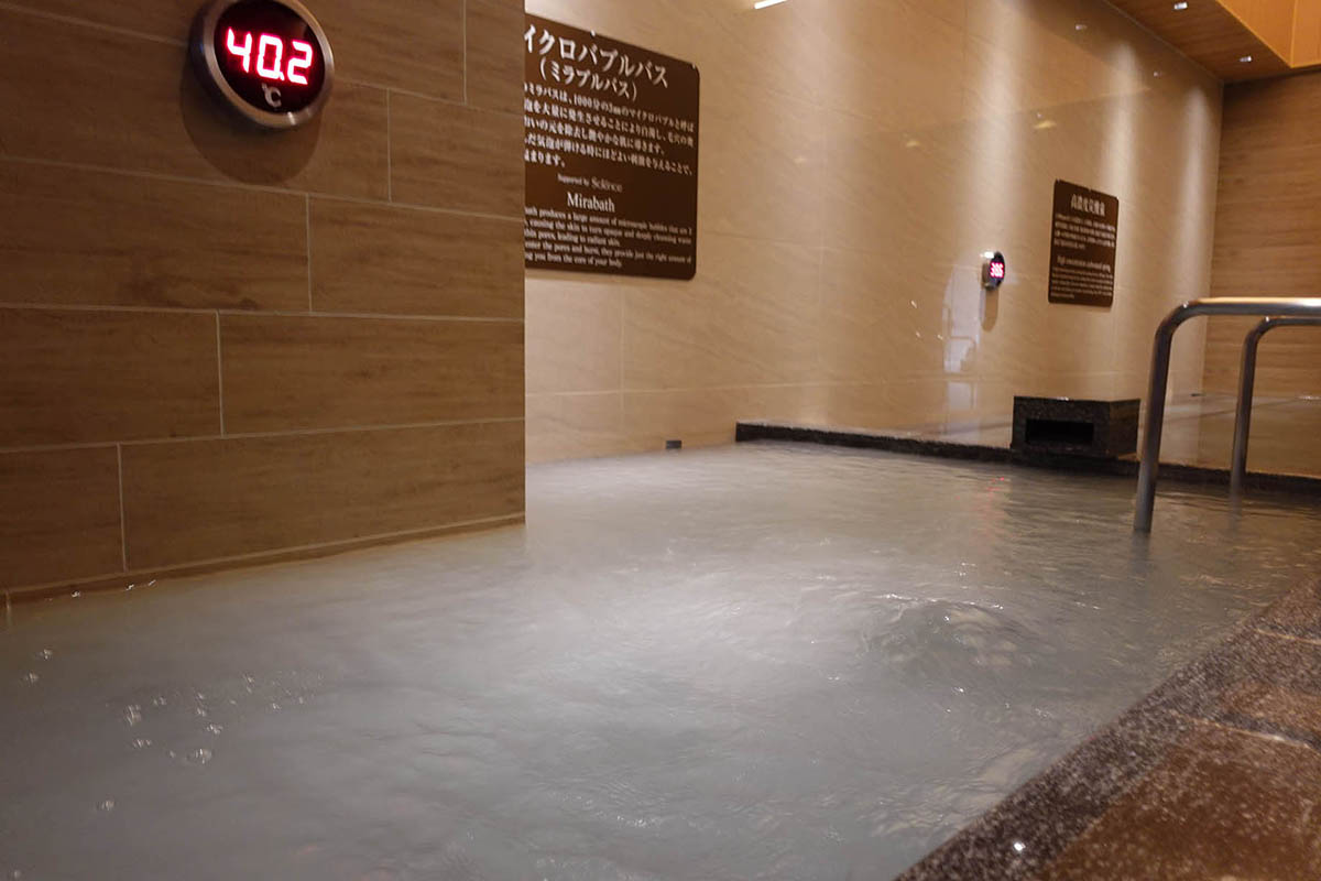 マイクロバブルバス。40℃とやや高温