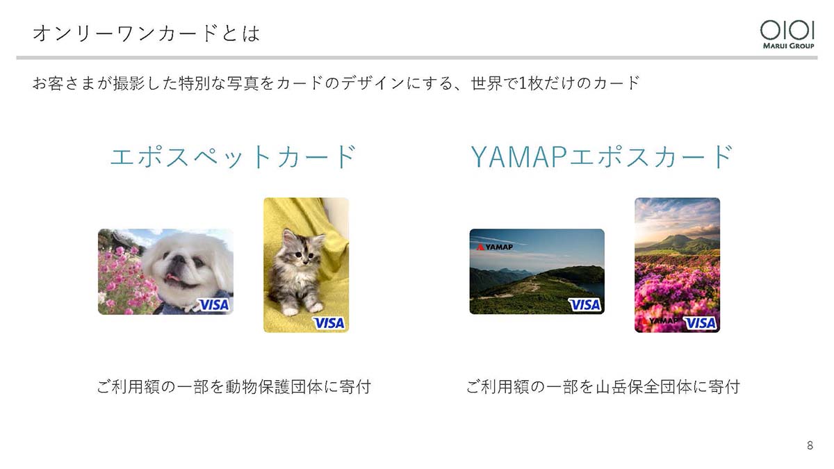 オンリーワンカードは利用金額の一部が、動物保護団体や山岳保全団体に寄付される