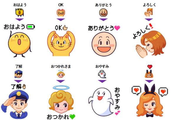 「なつかしの絵文字スタンプ」