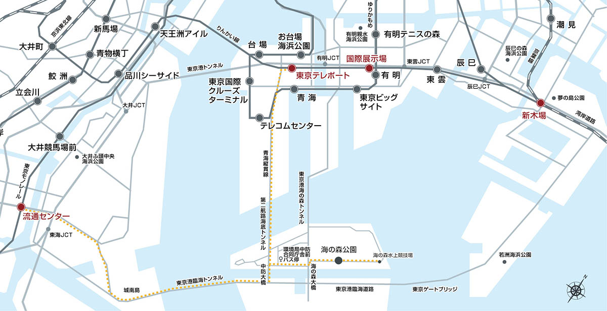 アクセスマップ(海の森公園公式サイトより)