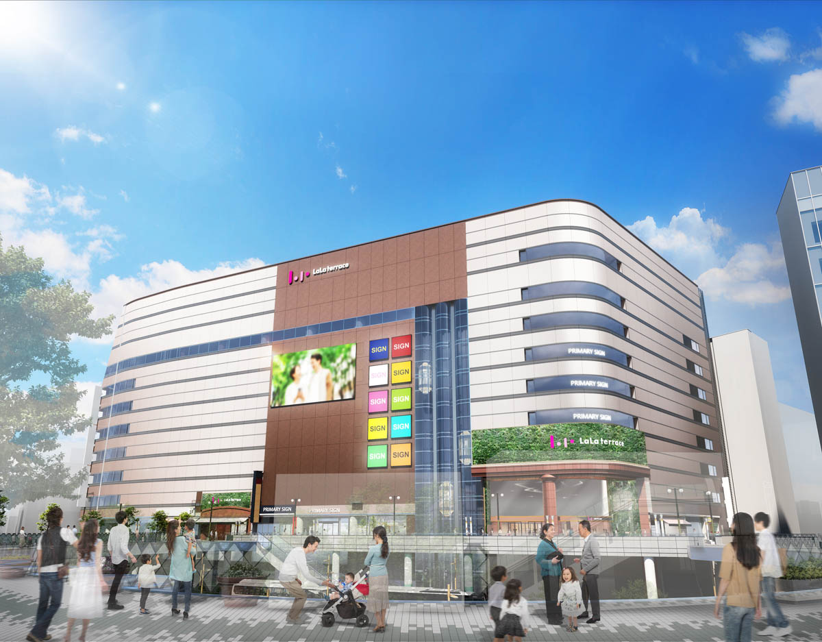 JR川口駅東口から臨む大型LEDビジョンのイメージ