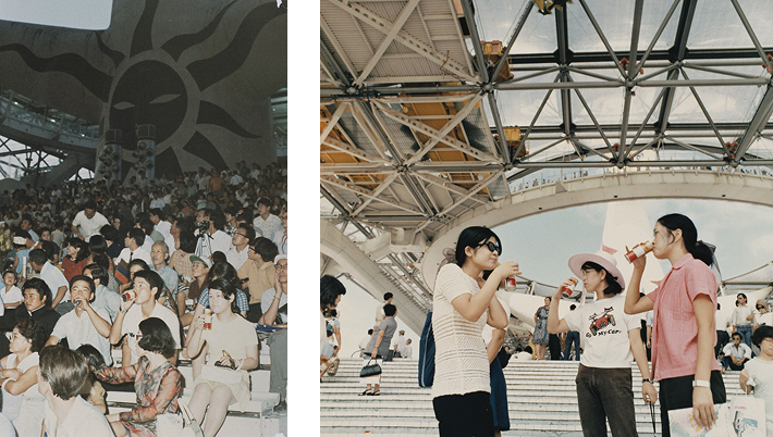 1970年大阪万博会場内で飲まれる様子