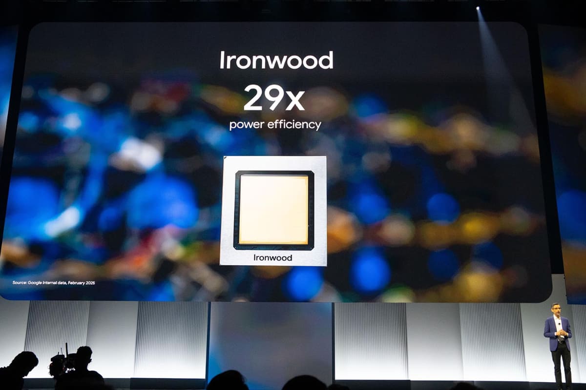 Ironwoodは2018年のTPUに対し29倍電力効率が良い