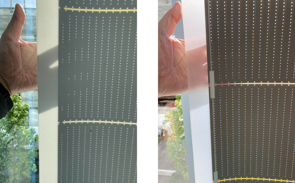 (左)ファブリック仕様、(右)スケルトン仕様