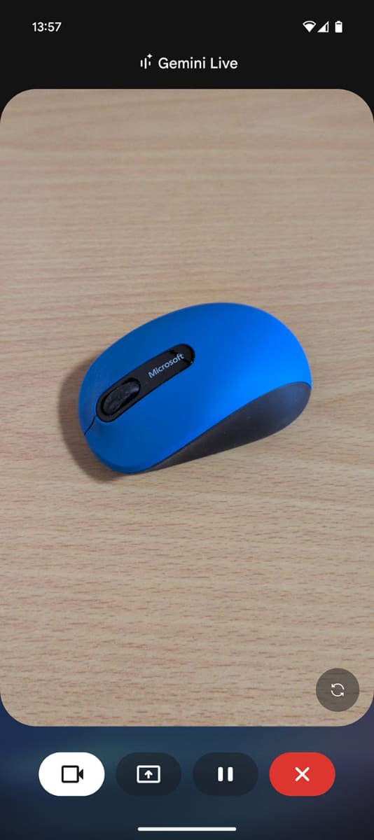 Gemini Liveからカメラを起動。「これについて教えて」と尋ねてみます