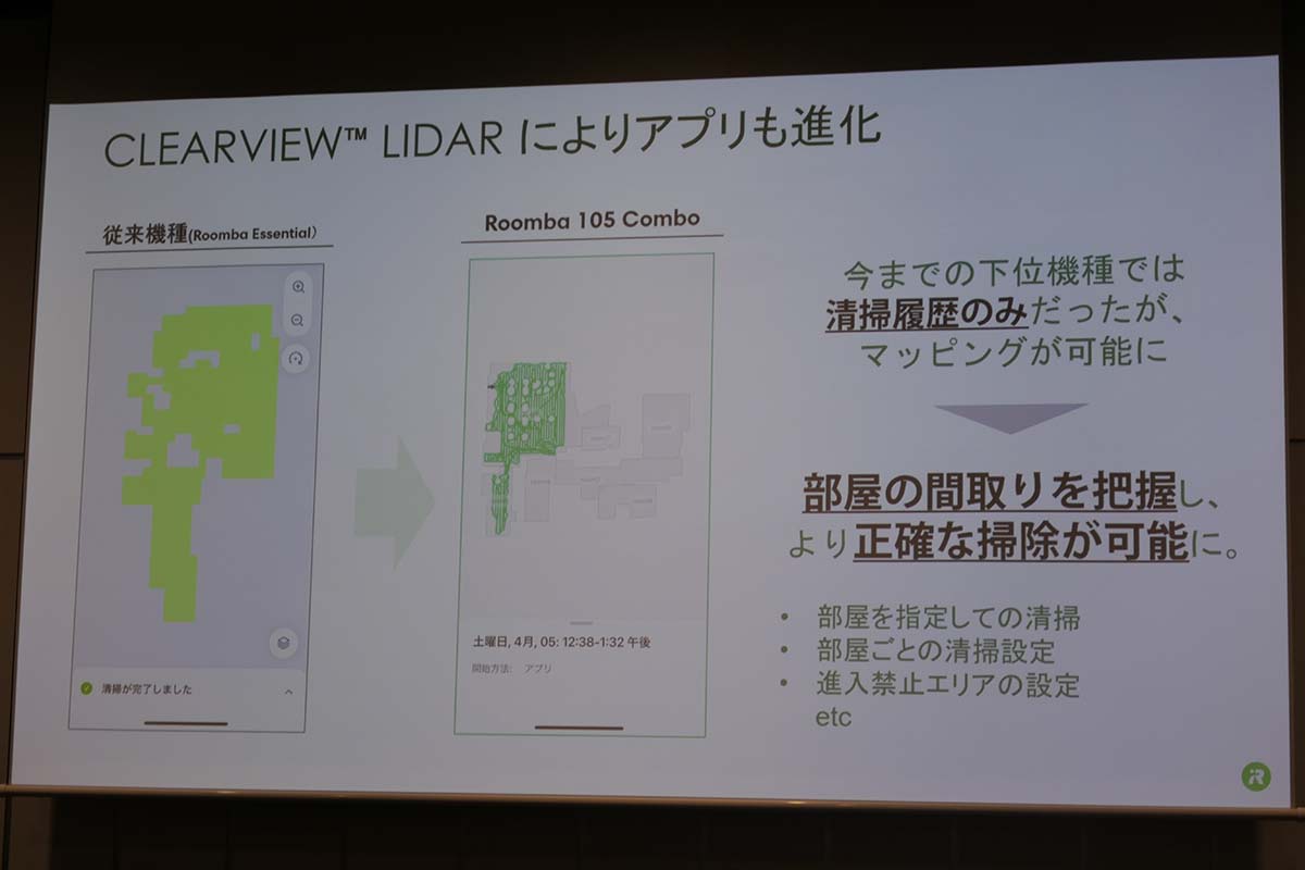 進入禁止エリアの設定、指定した部屋やエリアの清掃などがすべての新機種で可能になった