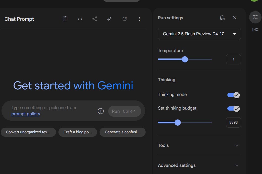 Google AI Studioで推論予算(thinking budgets)を設定