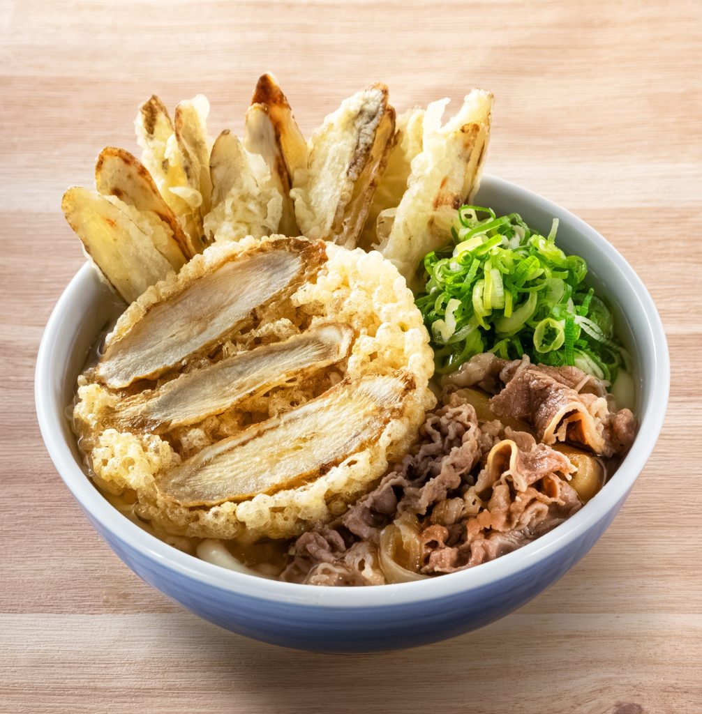 肉ごぼう天うどん モダン(1,250円)