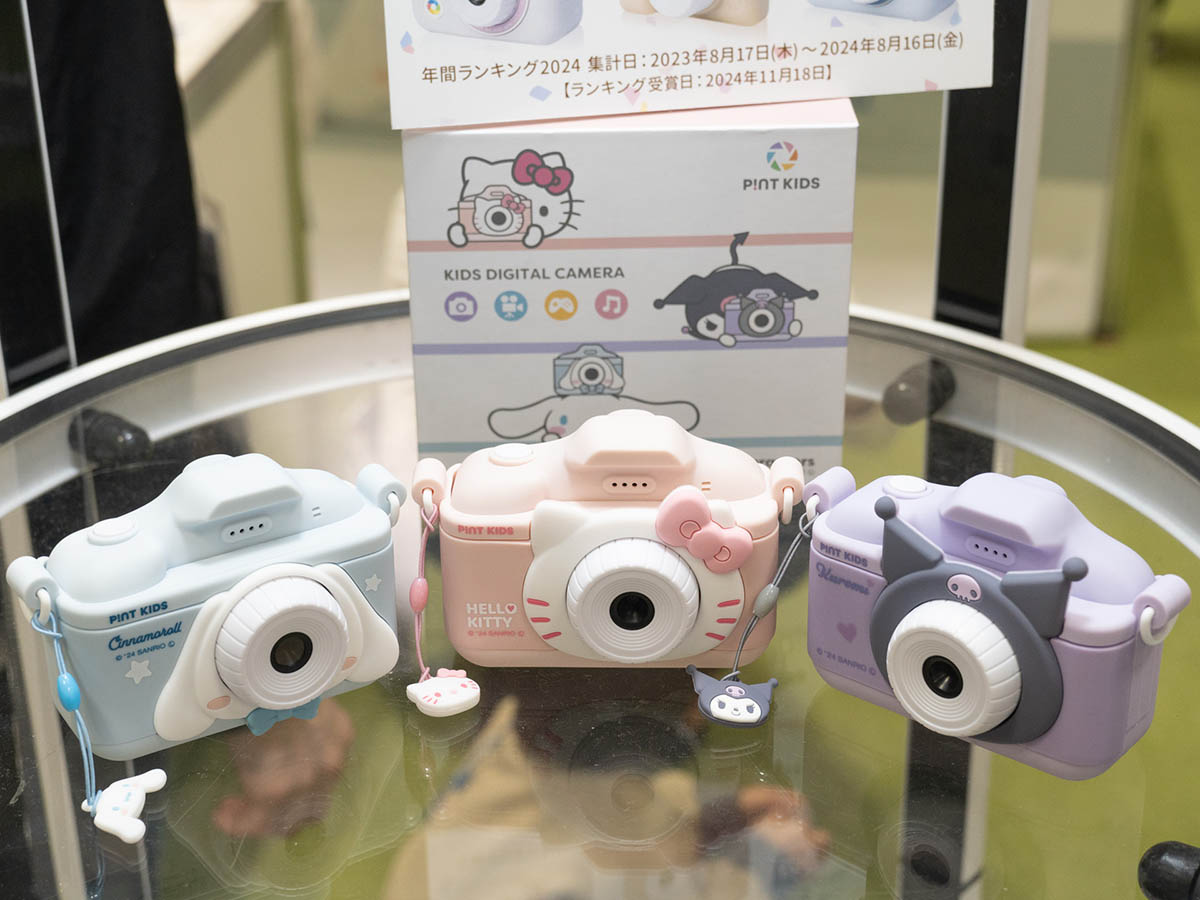 サンリオモデルはこの3機種。左からシナモロール、ハローキティ、クロミです