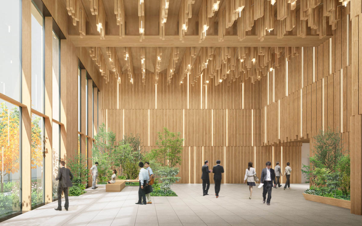 「日本橋本町三井ビルディング &forest」エントランスホール完成予想イメージ