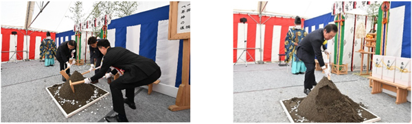 3月28日に開催した地鎮祭の様子