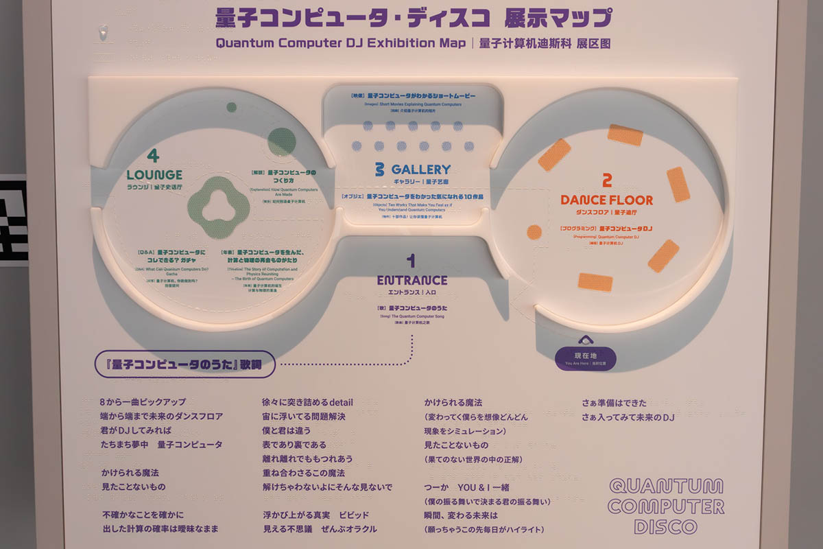 量子コンピュータ・ディスコの展示内容