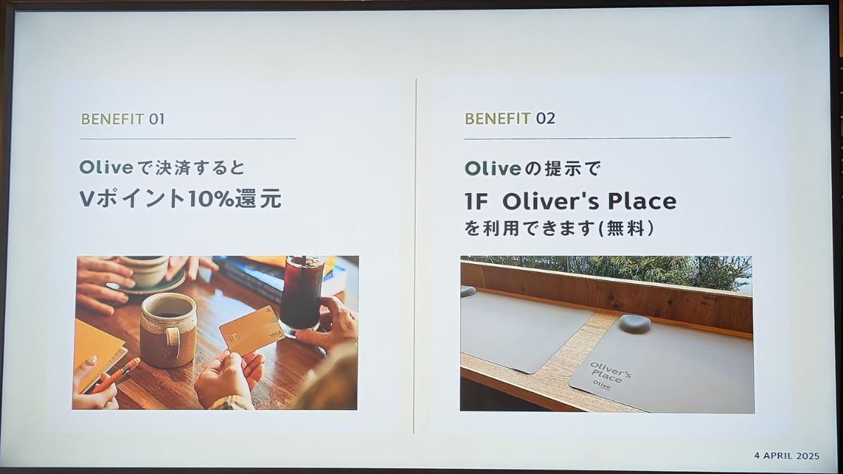 Olive LOUNGEで提供されるOlive利用者向け特典