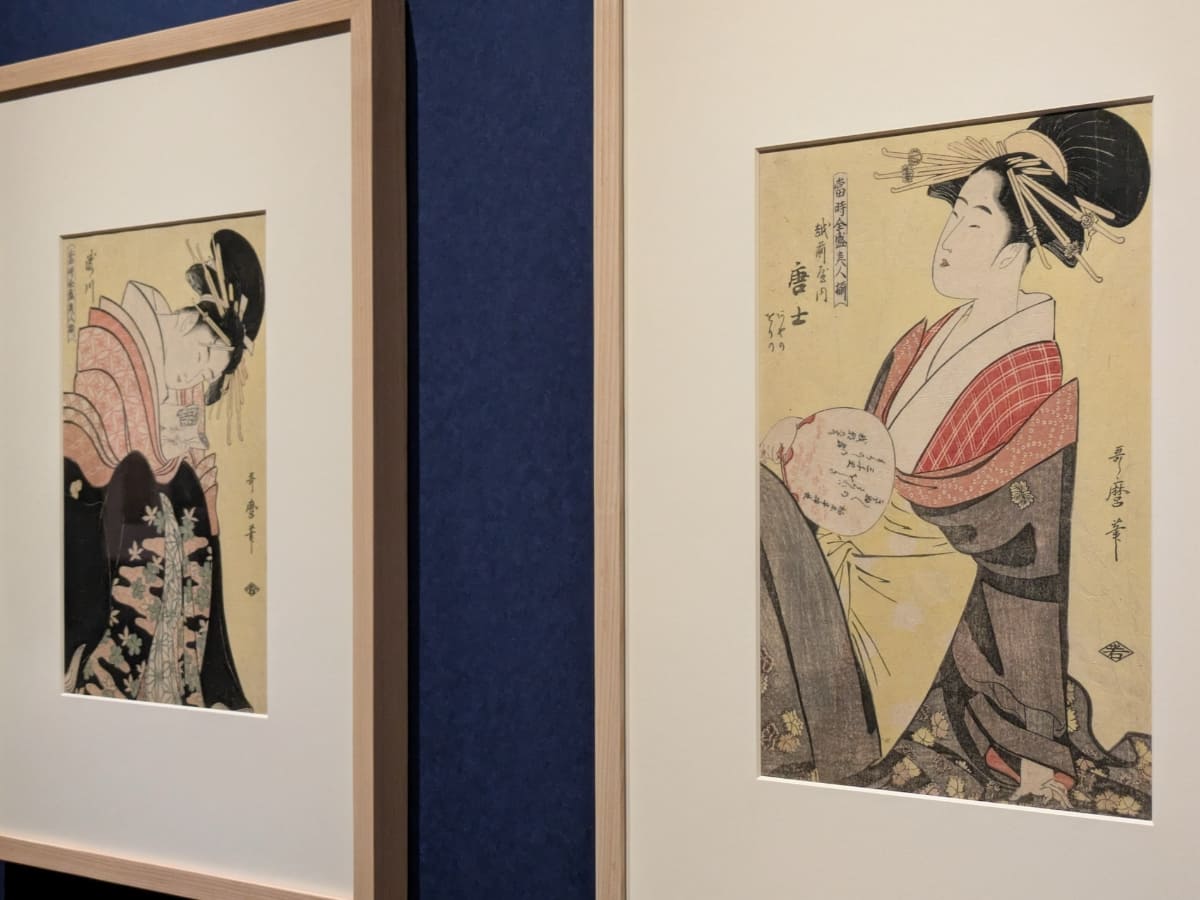 寛政6年(1794年)に喜多川歌麿が描いた《当時全盛美人揃(とうじぜんせいびじんぞろい)》。東京国立博物館蔵