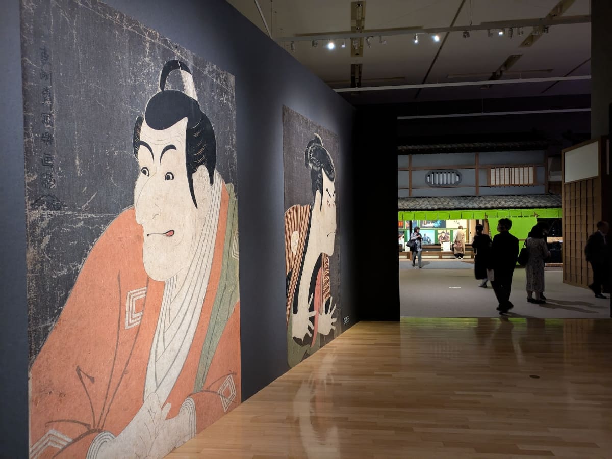 第3章を抜けたところに展開されている、東洲斎写楽が描いた作品の大パネル