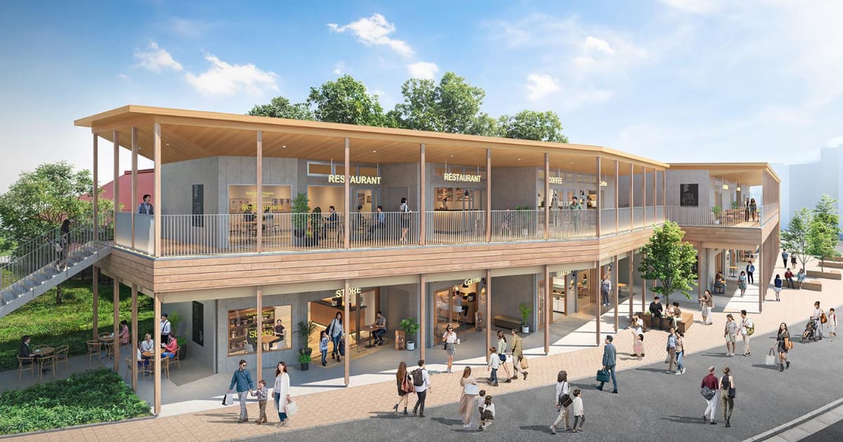 木造商業施設外観パース