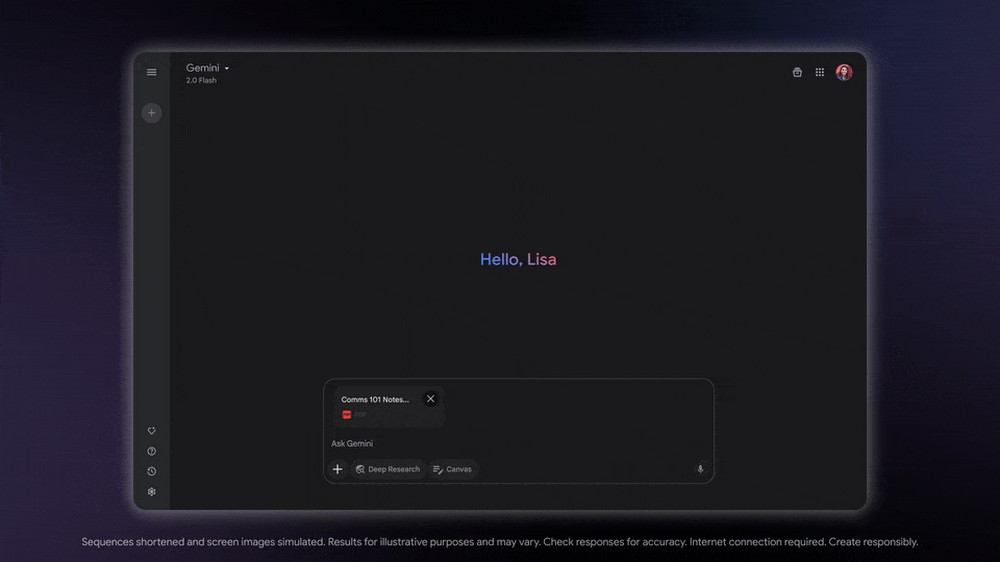 Canvasはプロンプト入力欄の下部から選択できる