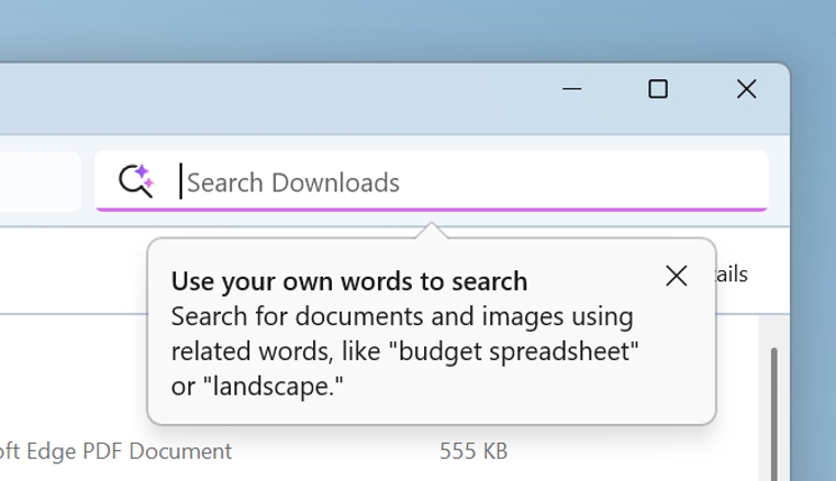 Copilot+ PCでは、ローカルファイルとクラウドファイルの両方をエクスプローラーで検索できる