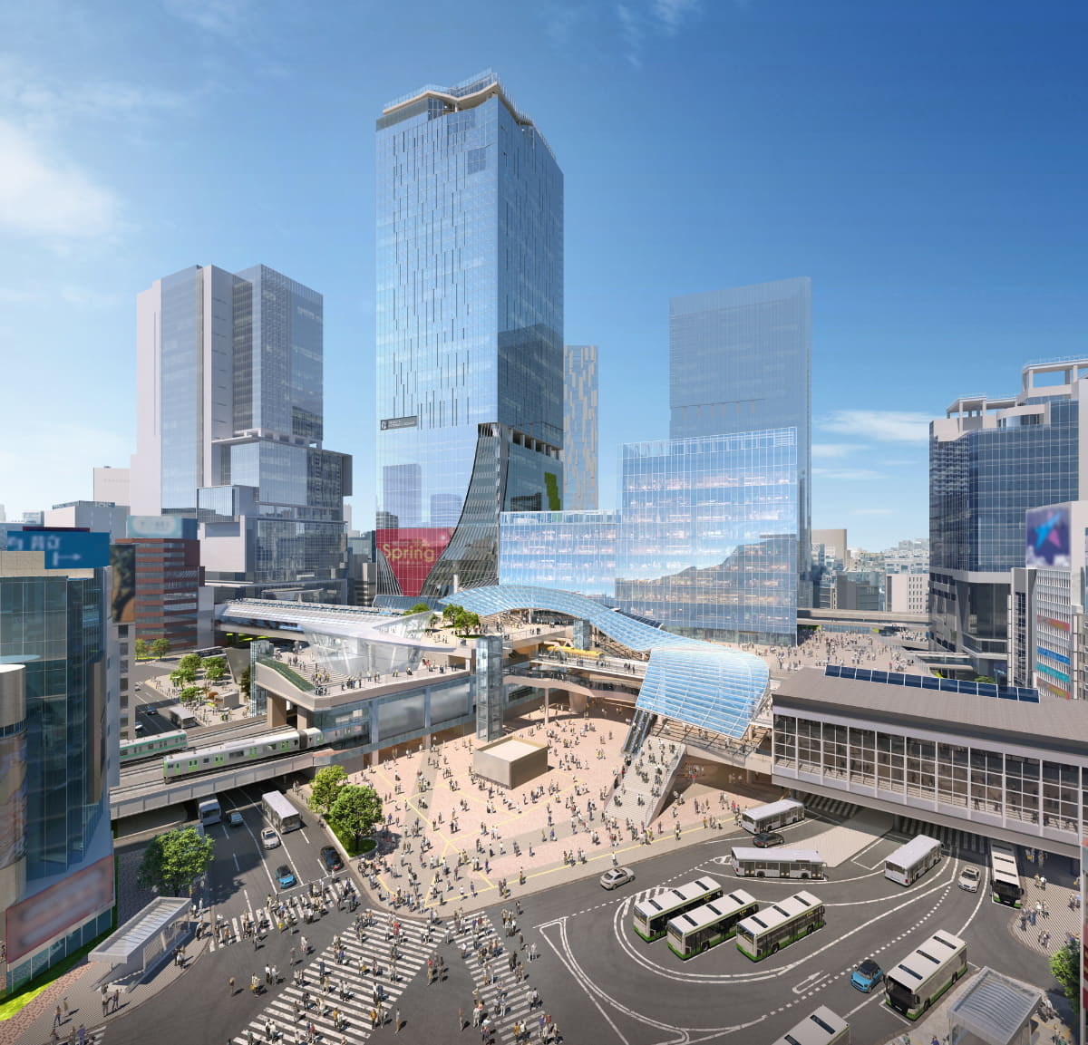 スクランブル交差点方面からの視点