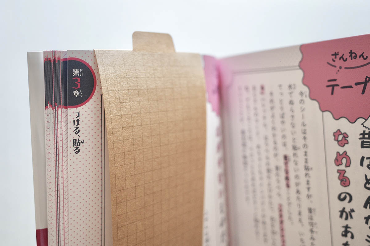 ページの上部をはさんで引っかけるので開いても落ちない